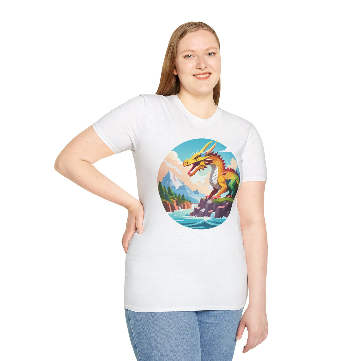 Dragon Graphic Tee Gildan Unisex 100 Cotton Tee Shirt with Animals Design h12