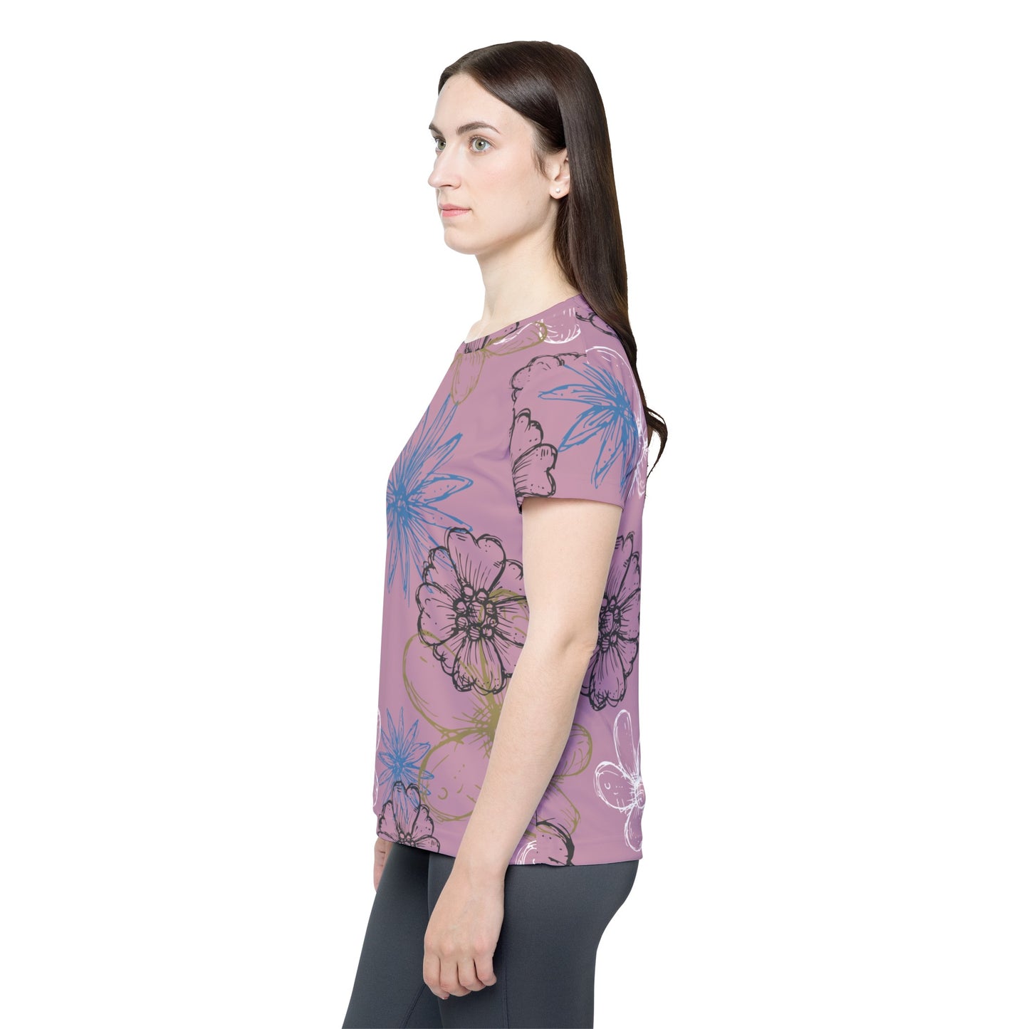 Poly Jersey Tee Shirt with floral prints