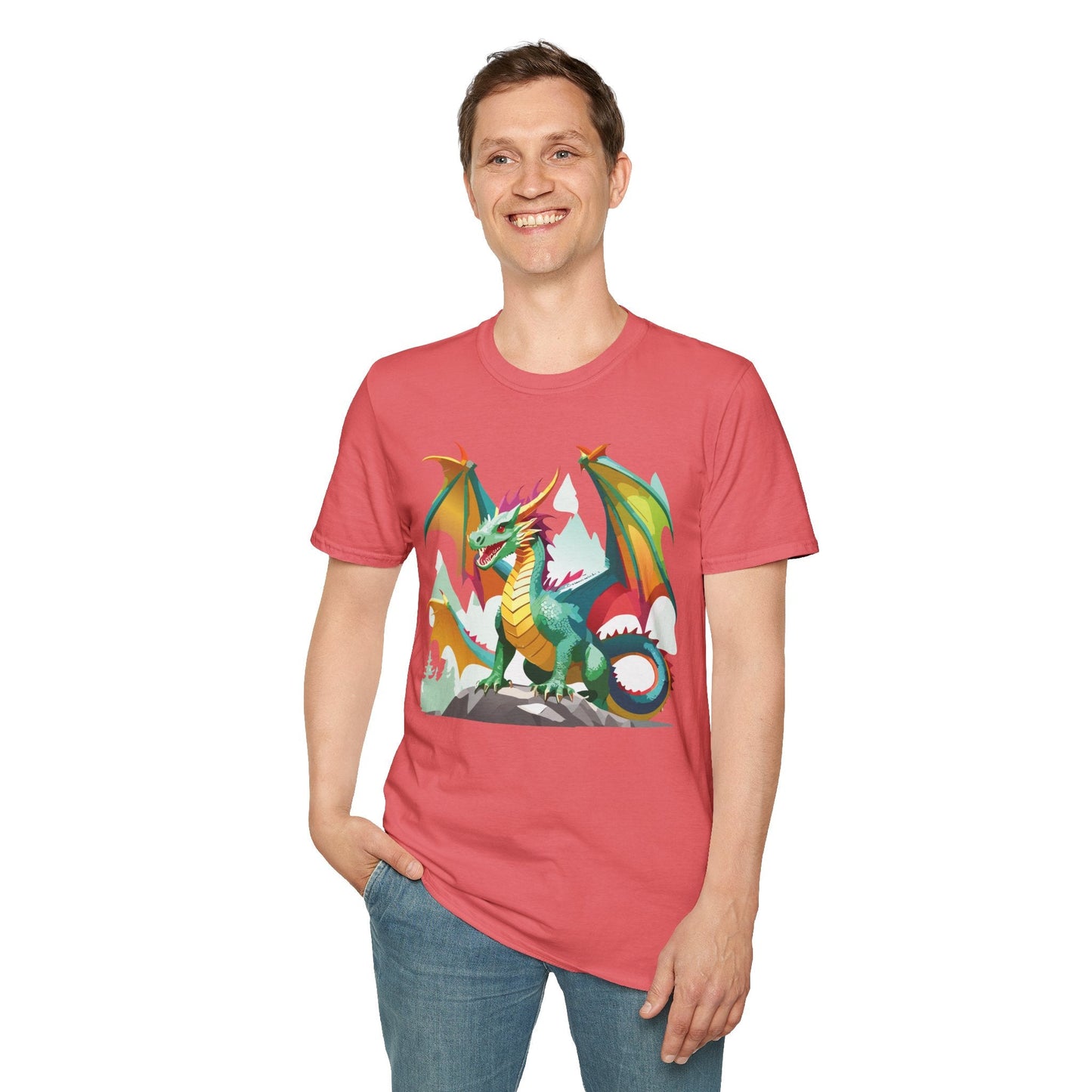 Dragon Graphic Unisex Cotton Softstyle Art Design Tee With Animals 2