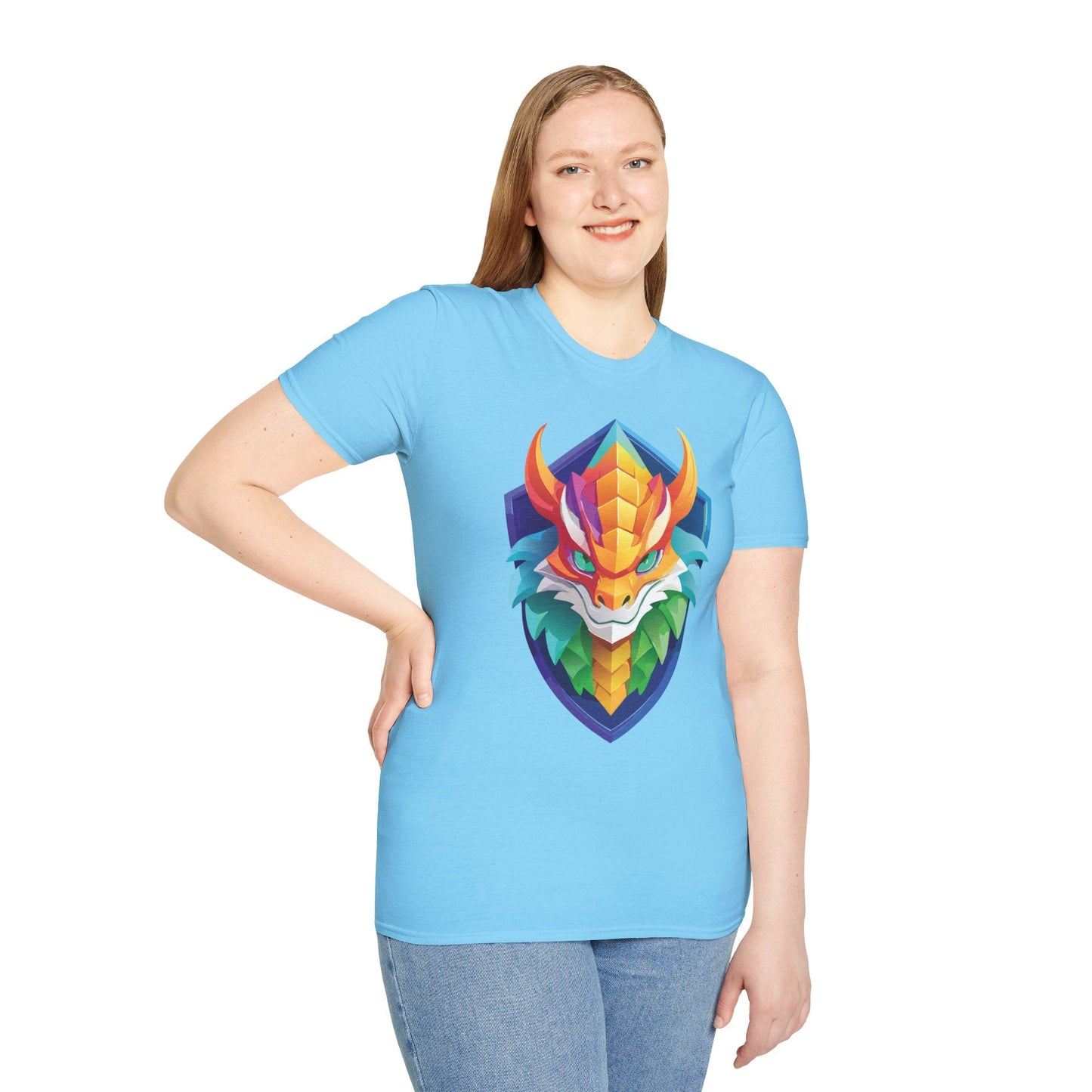 Unisex Dragon T Shirt Softstyle 64000 100 Percent Ring Spun Cotton Comfortable Tee