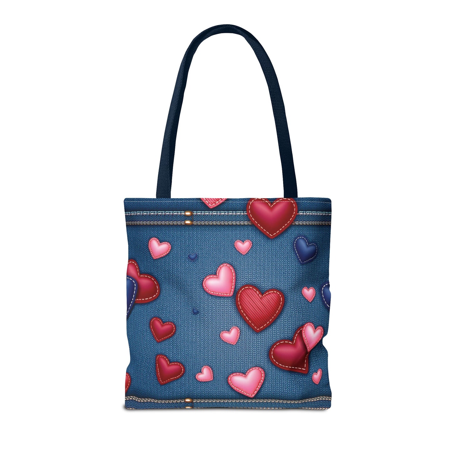 Love Day Graphic Design Denim Fabric Imitation Print Unisex Canvas Bag POLY 3 Sizes Tote Bag 201-29