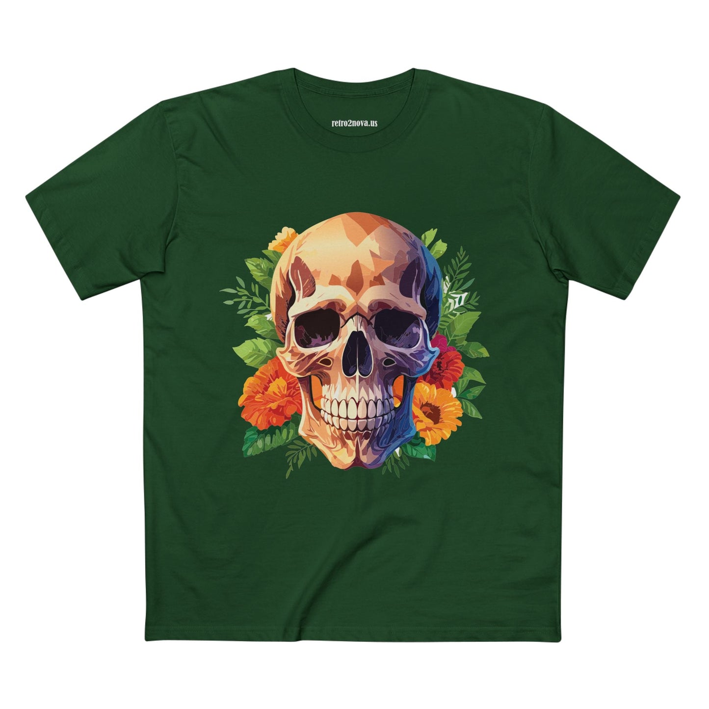 Skull Shirt Unisex Skeleton Tee Premium Cotton With Original Art Design From Retro2Nova Collection