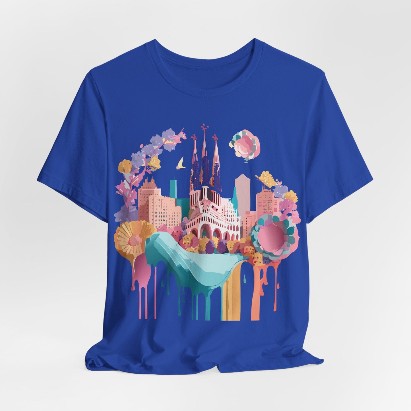 Tourist Shirt Barcelona Graphic Tee Unisex Vintage Style Adelpha Artwork Art Design Tee