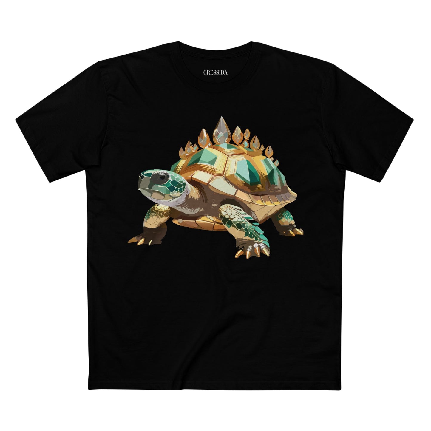 Turtle Graphic Unisex 100 Cotton Tee With Unique Animal Golden Medallion Art Design 34