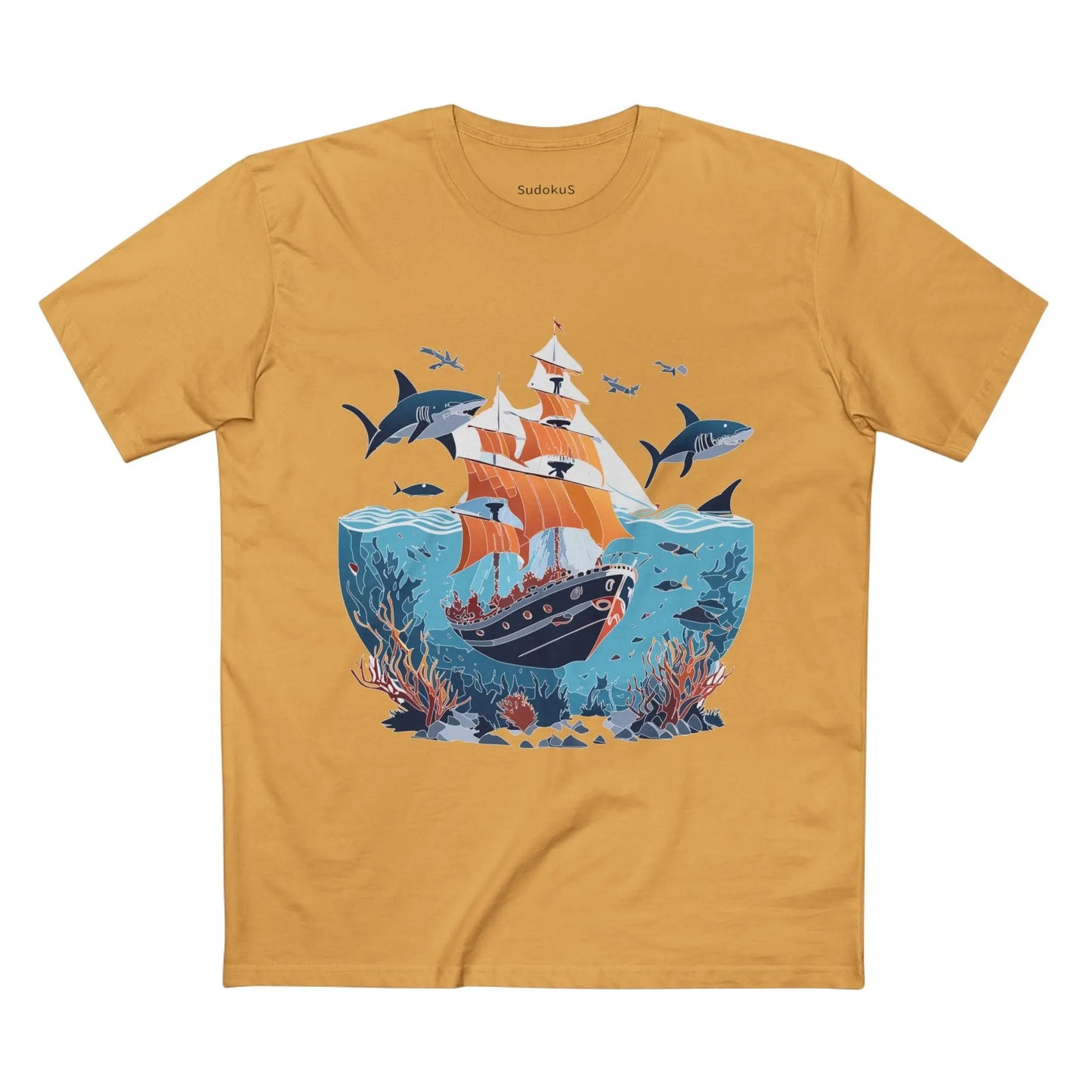 Ocean Coast Graphic Unisex 100 Cotton Staple Tee 22
