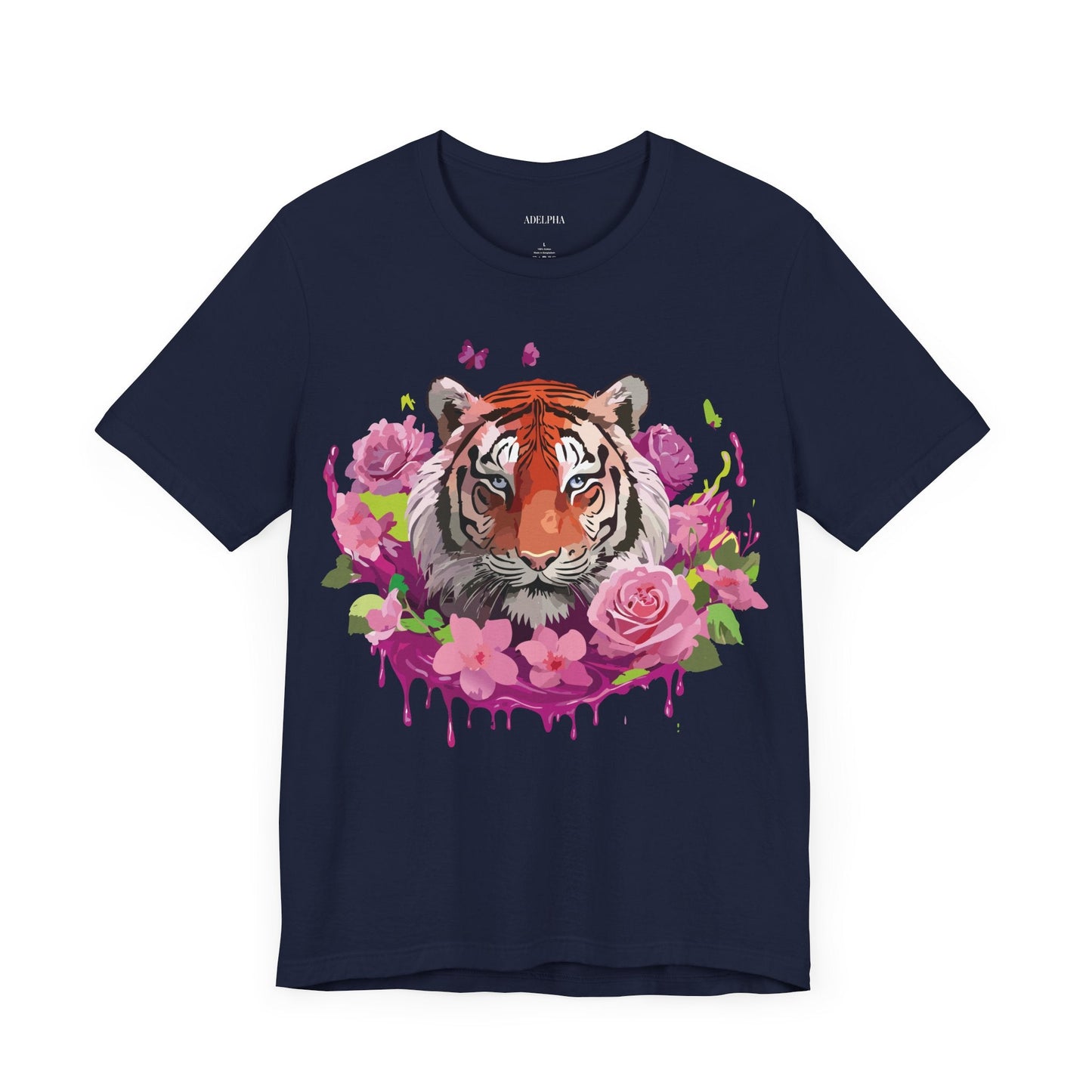Tiger Graphic Tee Unisex Jersey Short Sleeve Art Design By Adelpha Vintage Inspired Premium