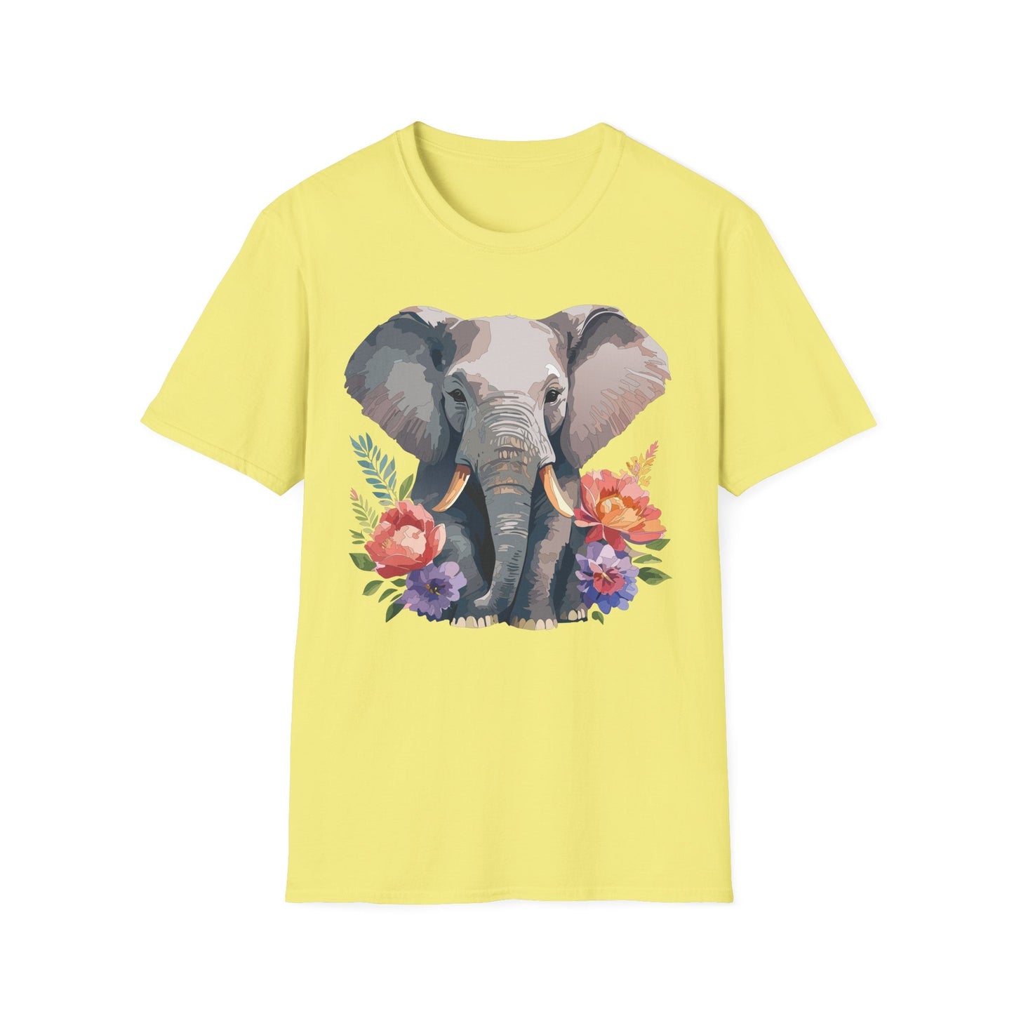 Elephant T Shirt Unisex Gildan Softstyle 64000 100 Percent Ring Spun Cotton Casual Tee