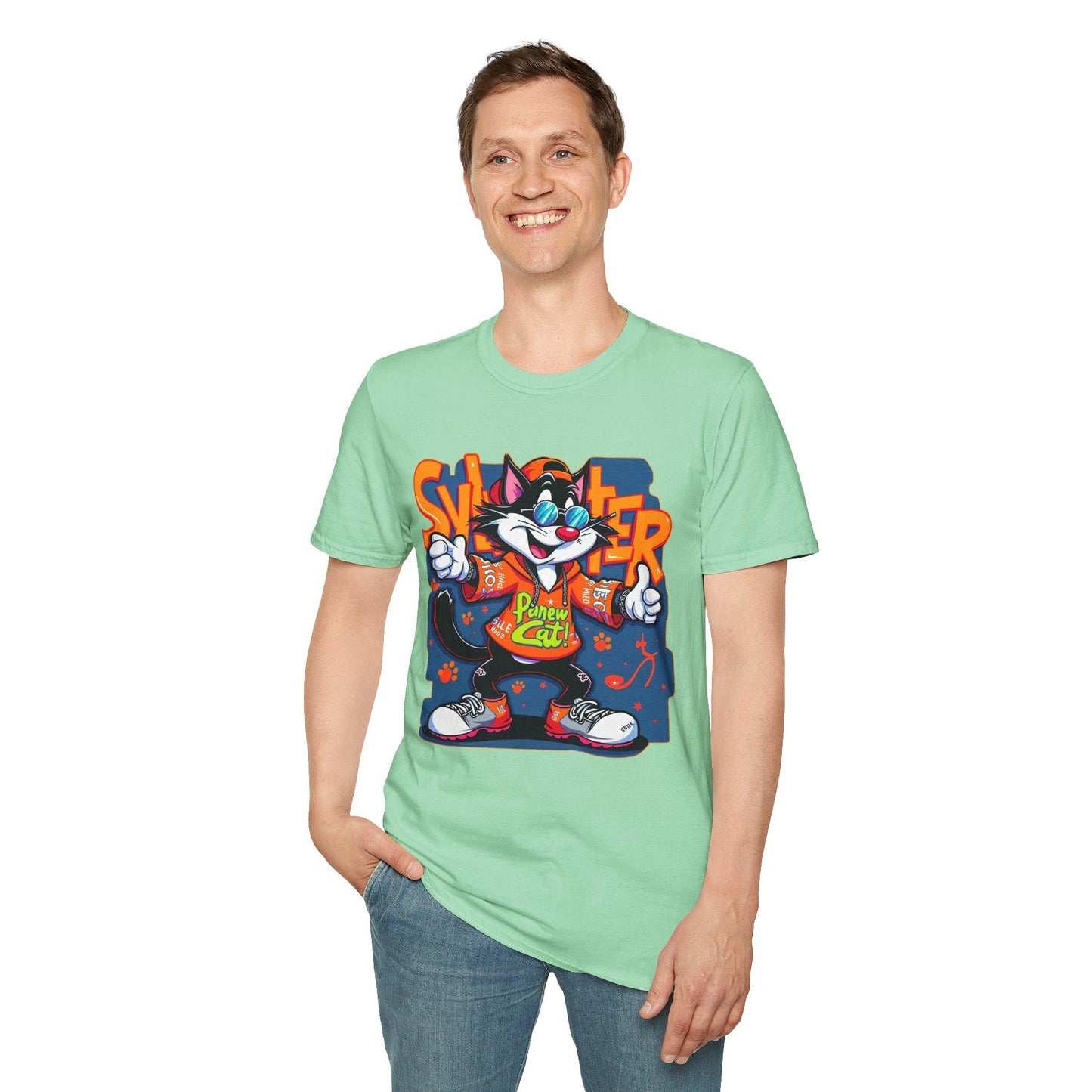 Funny Cartoon Animals Tee Shirt Unisex Gildan Softstyle 64000 Graphic Cartoon Tee