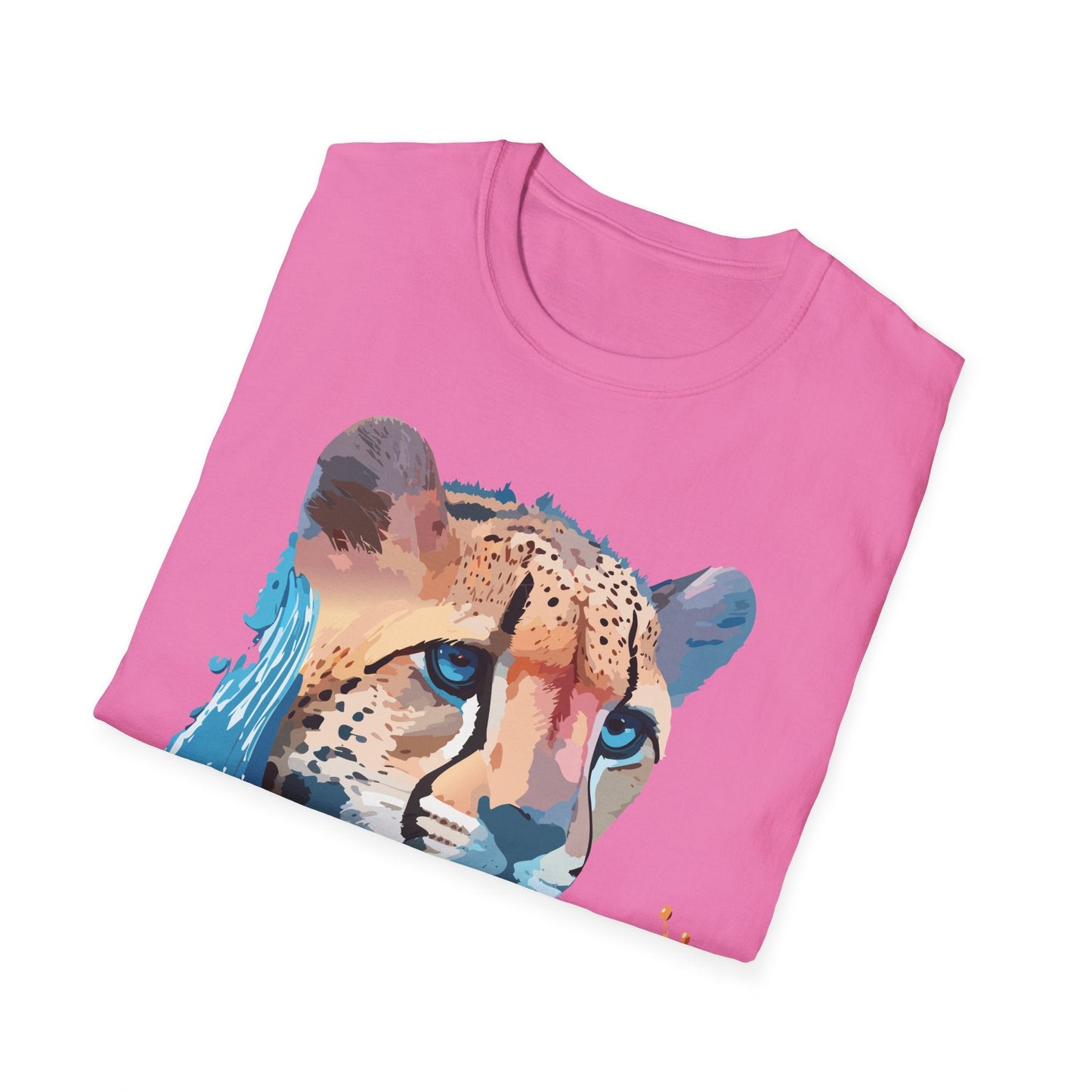 Cheetah Shirt Unisex Tee Softstyle Gildan 64000 100 Percent Ring Spun Cotton