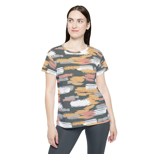 Poly Jersey Tee Shirt with abstract prints