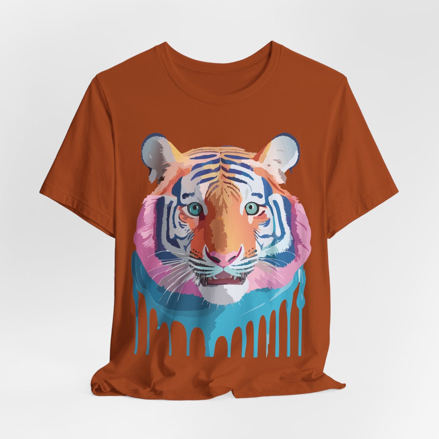 Tiger Graphic Unisex 100 Cotton Vintage Art with Animal Tee 17