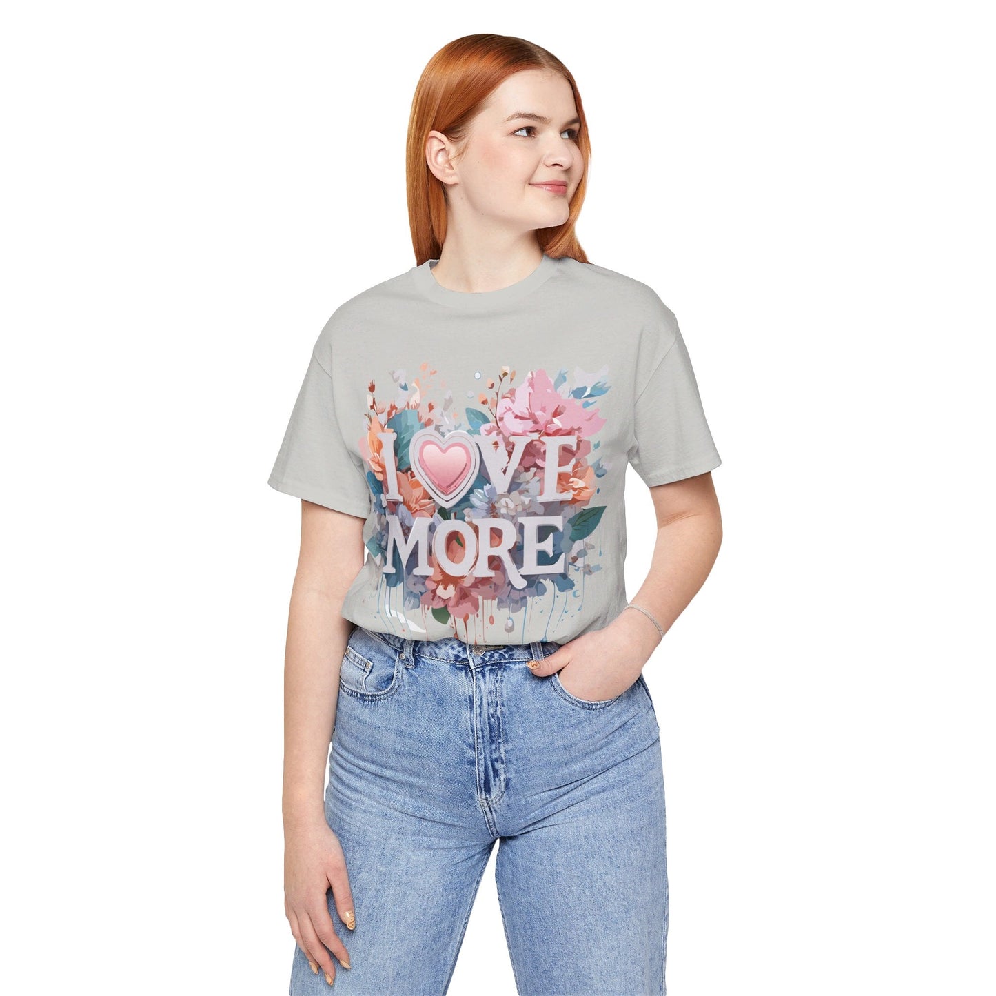 Valentine Day Graphic Unisex 100 Cotton Vintage Artwork with Love and Flower Design Tee 17