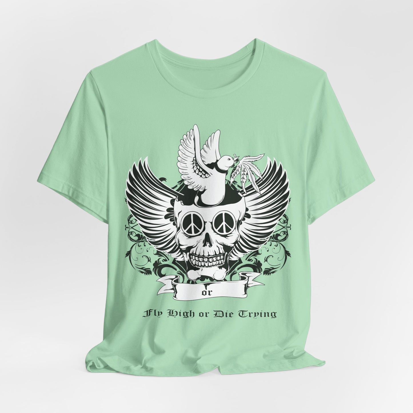 Bird Skull Graphic Design Tee, Skull Shirt, Vintage Tees, Art Design T-Shirt, Vintage Graphic Tee, Art Shirts with Skulls