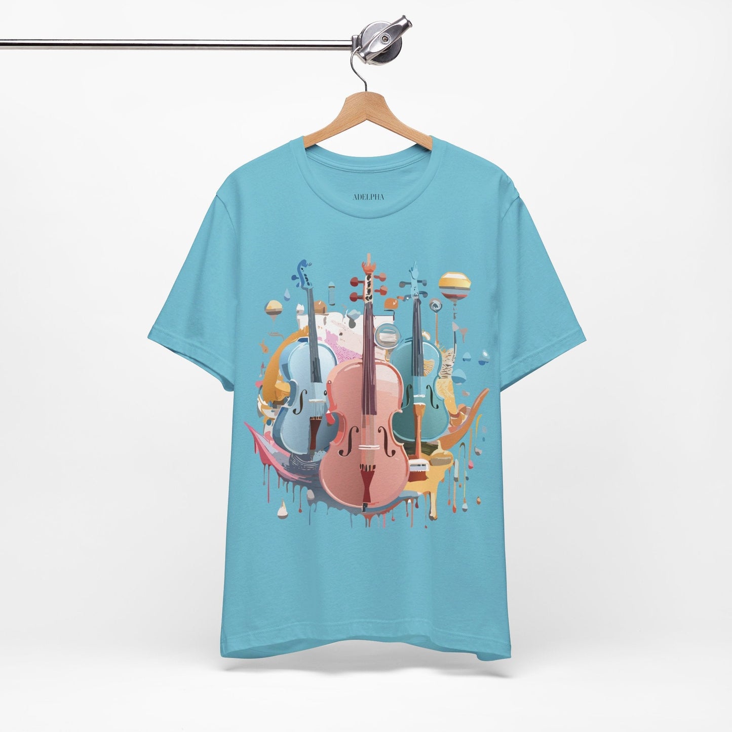 Music Graphic T Shirt Unisex Vintage Inspired Art Tee by Adelpha Premium Jersey Short Sleeve