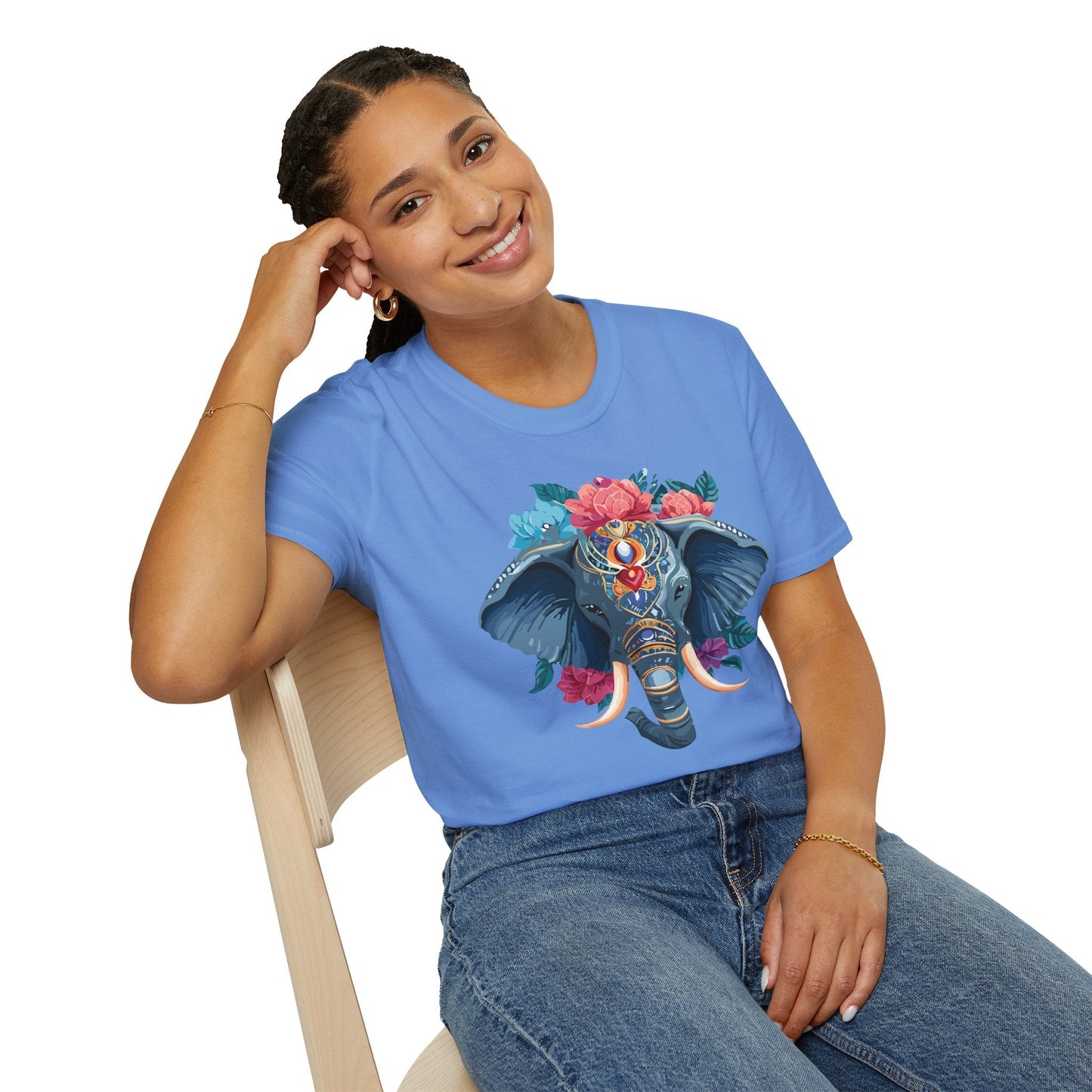Elephant T Shirt Unisex Softstyle Tee Gildan 64000 100 Percent Ring Spun Cotton Fabric
