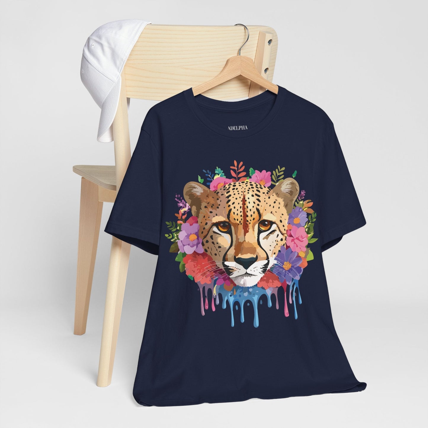 Adelpha Cheetah Graphic Tee Unisex Short Sleeve Art Shirt Original Artwork