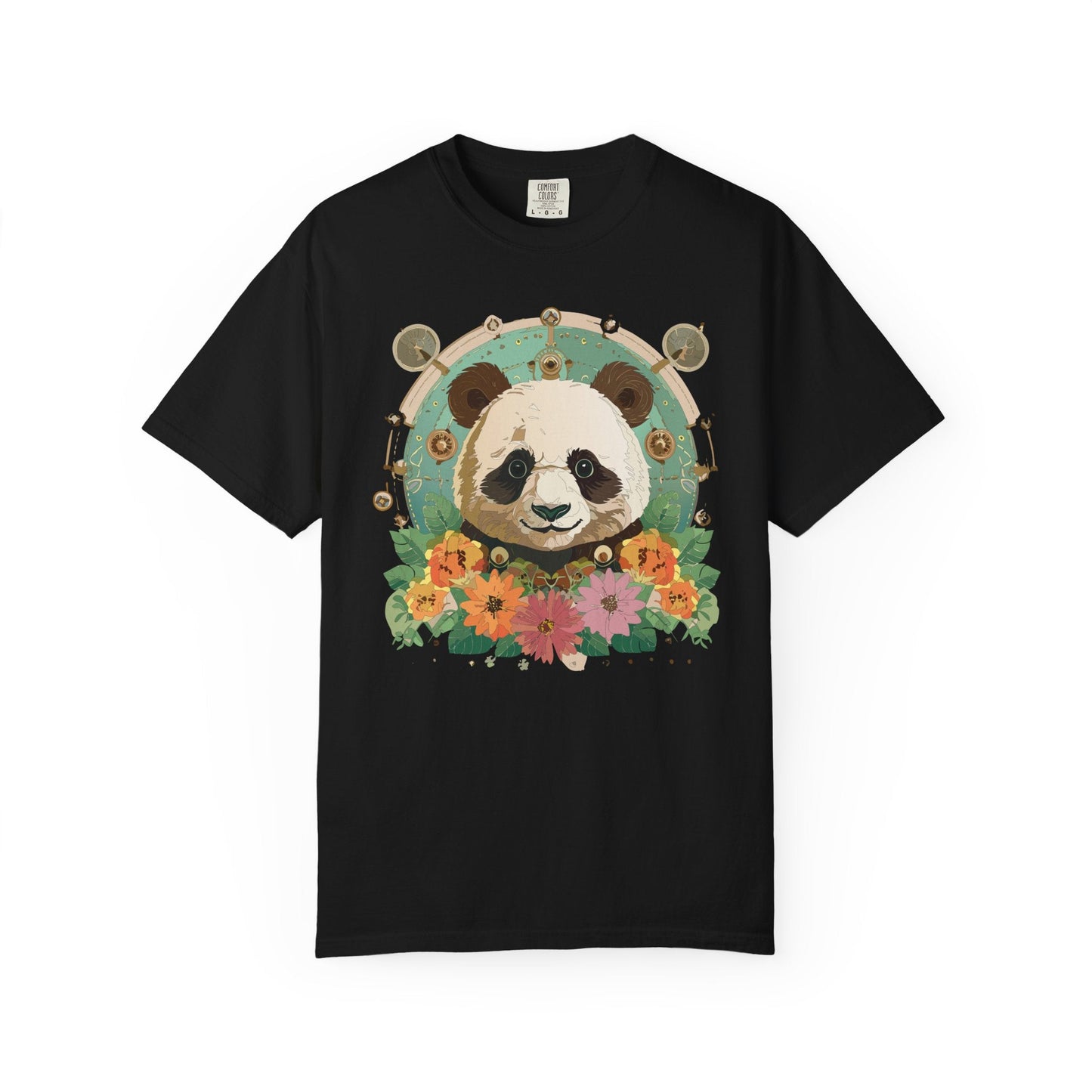 Panda Portrait Graphic T-Shirt Unisex Cotton Floral Animal Art Tee p3
