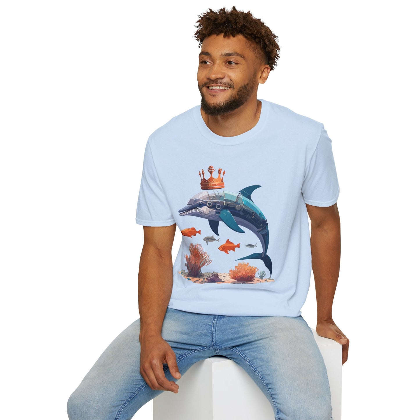 Dolphin Shirt Unisex Softstyle Short Sleeve Tee Gildan 64000 100 Percent Ring Spun Cotton