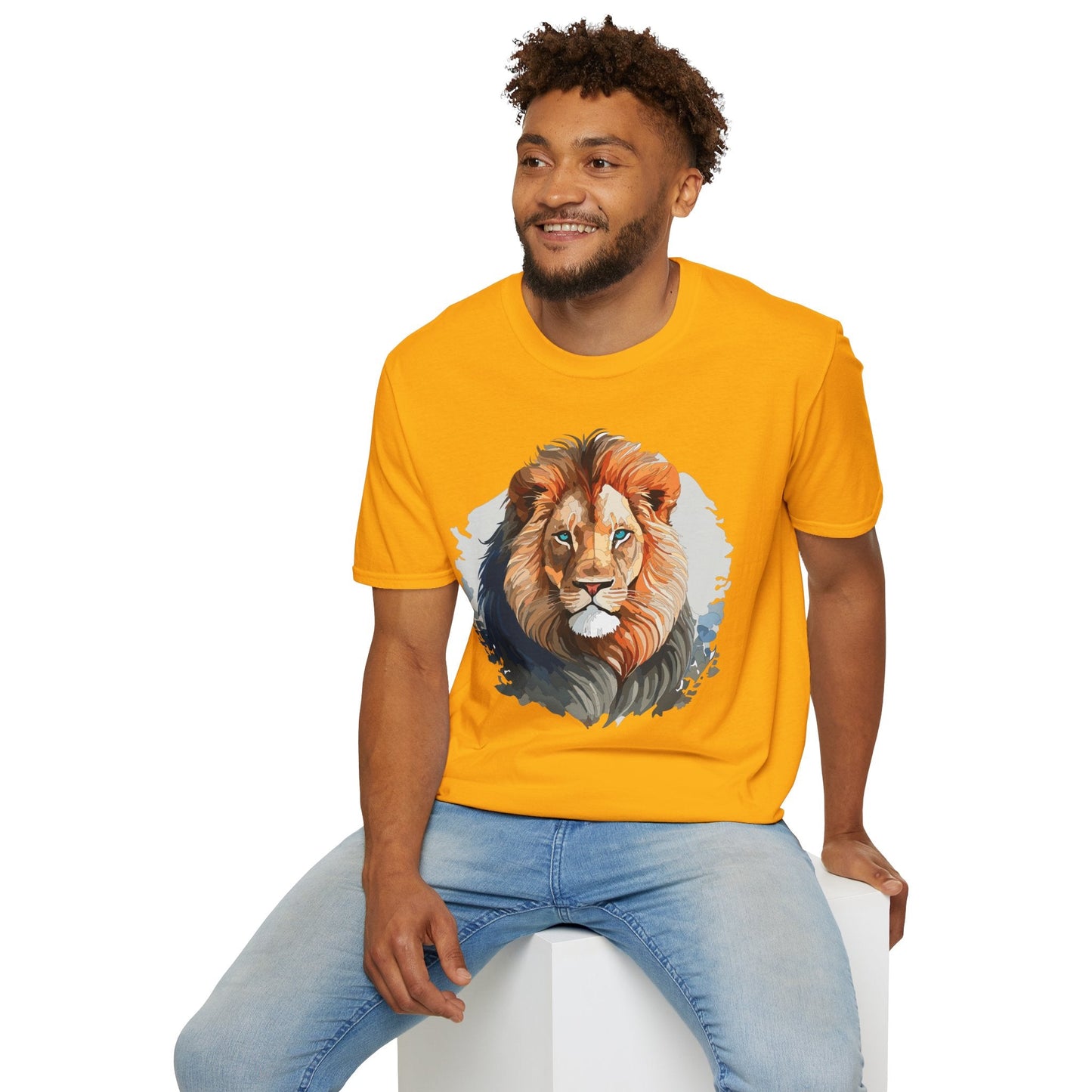 Lion Shirt Unisex Animal Tee Gildan Softstyle 64000 100 Percent Ring Spun Cotton