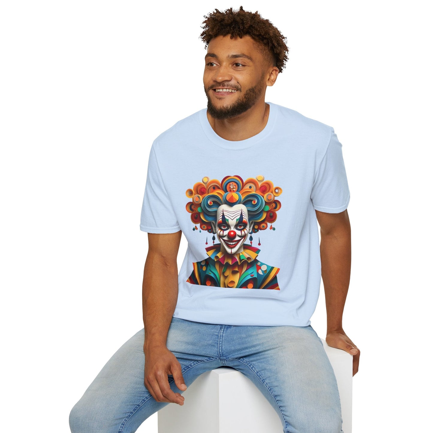 Unisex Clown T Shirt Funny Man Circus Shirt Softstyle Gildan 64000 Short Sleeve Tee
