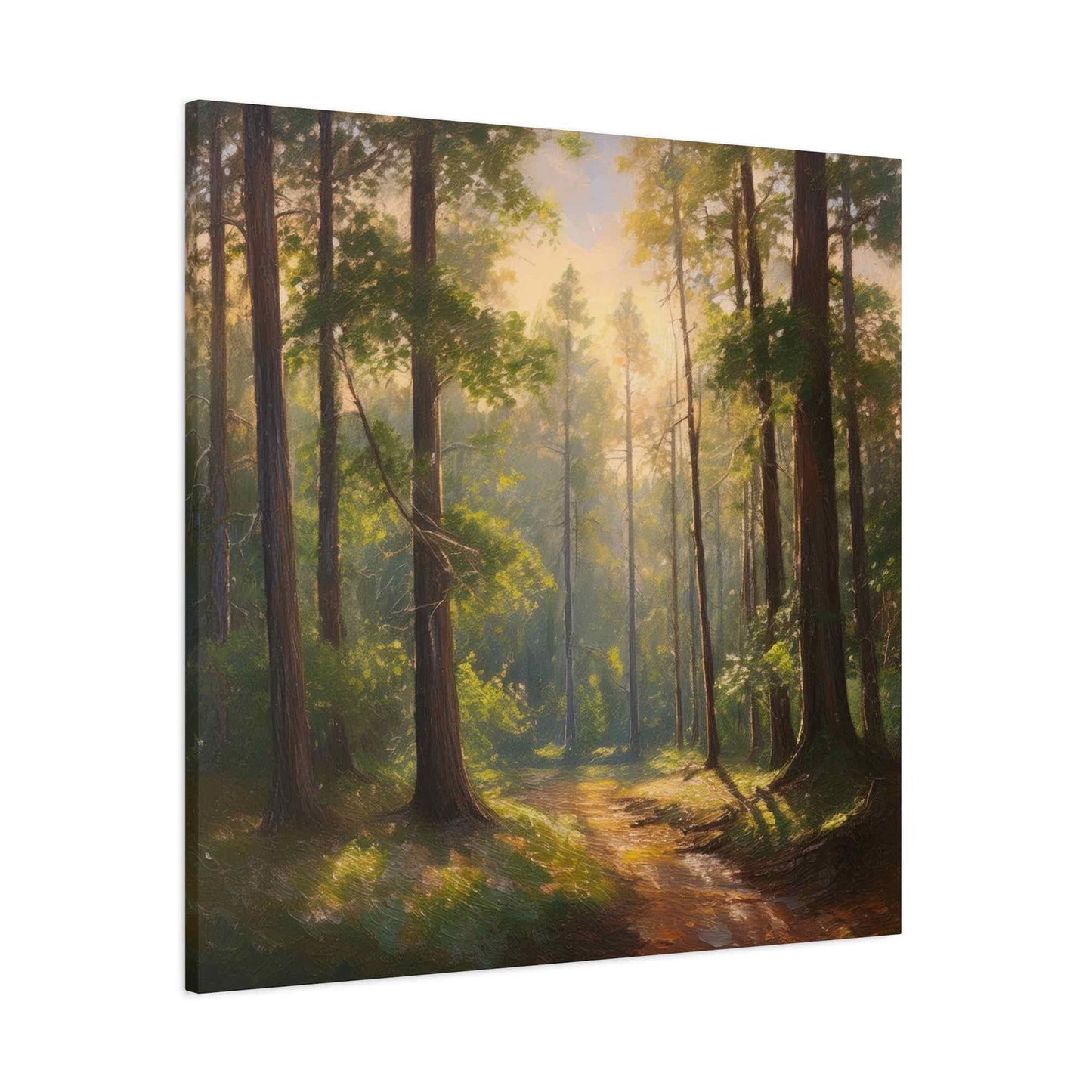 Forest Print Canvas, Trees Oil Paint Print 20x20, 24x24, 30x30, 32x32, 36x36 Art Design Print Pine-Wood Inner Frame MC-70