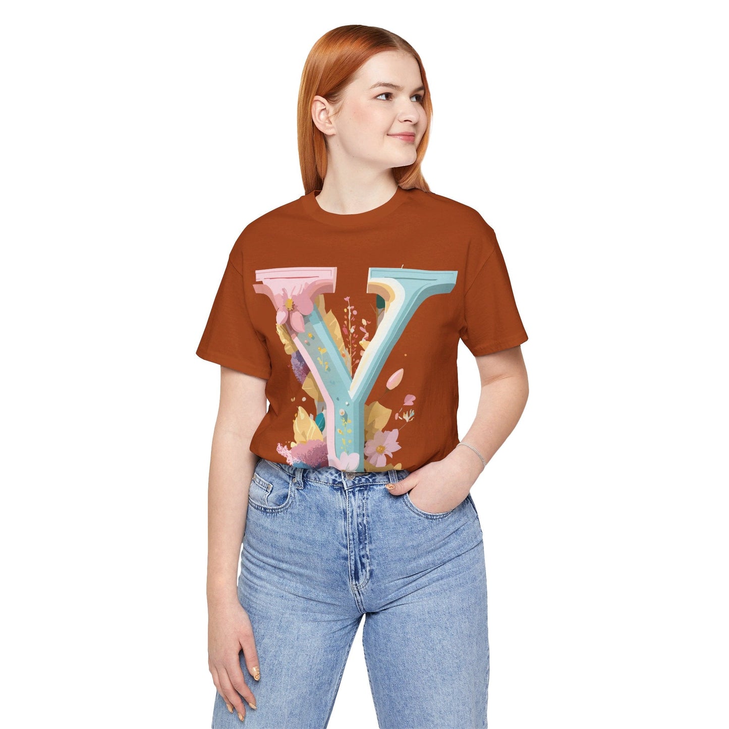 Letter Y Shirt Unisex Graphic Tee Vintage Inspired Artwork Adelpha Short Sleeve Design