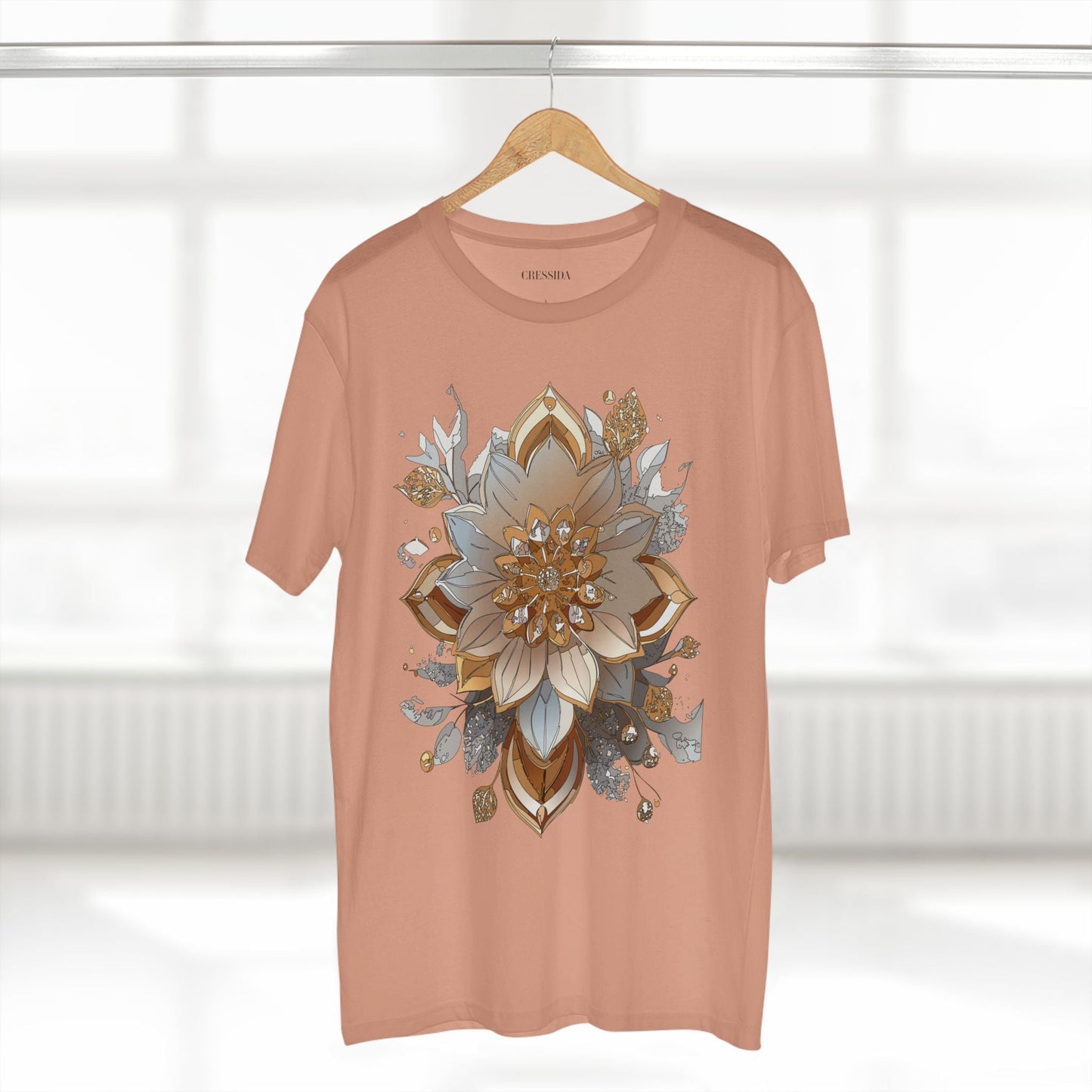 Floral Graphic T-Shirt Unisex 100 Cotton Art Design with Antique Flowers Tee 2