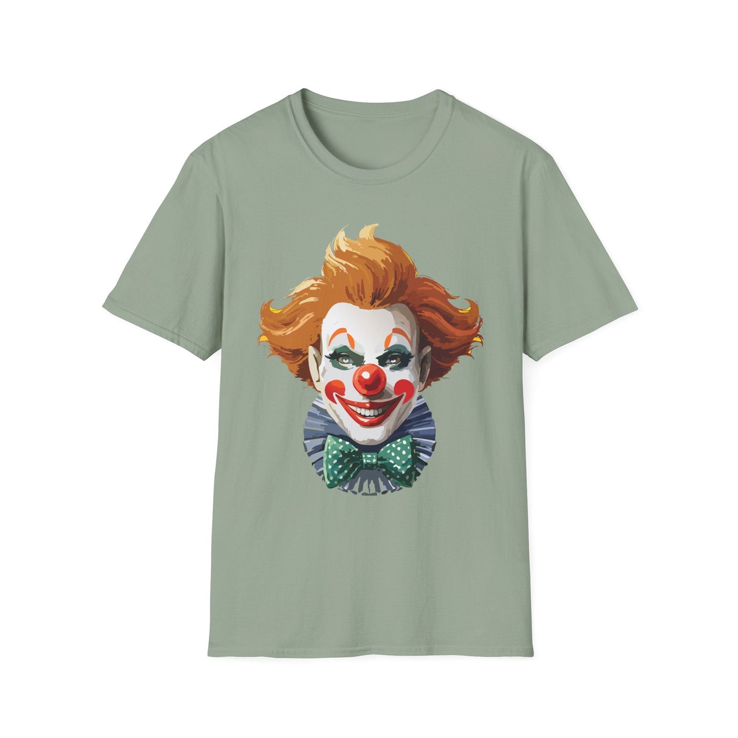 Clown Theme T Shirt Funny Man Circus Scary Man Unisex Gildan Softstyle Graphic Tee Everyday Wear