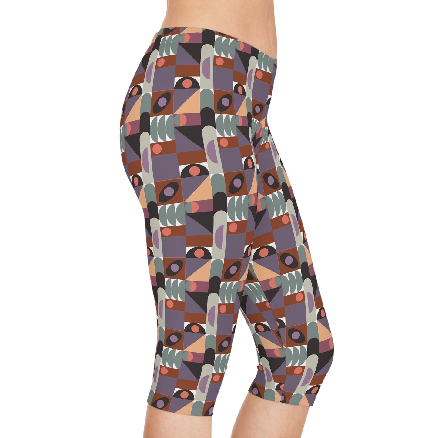 Leggings capri con estampado abstracto