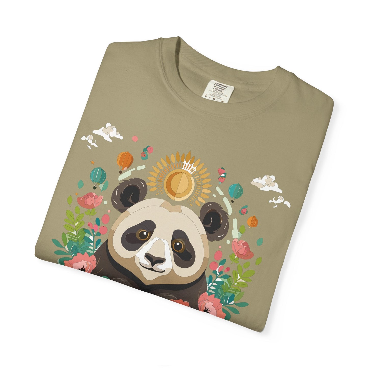Panda Portrait Graphic T-Shirt Unisex Cotton Floral Animal Art Tee p4