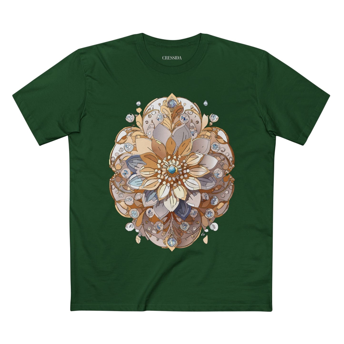Floral Graphic T-Shirt Unisex 100 Cotton Art Design with Antique Flowers Tee 10