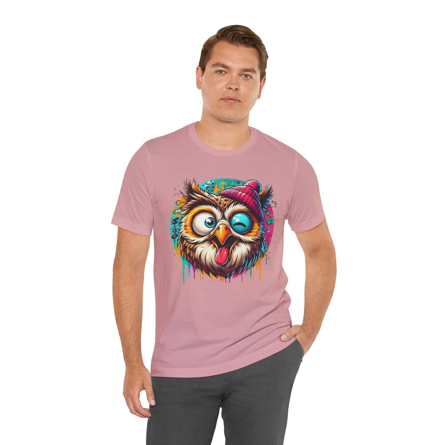Colorful Owl Graphic Tee, Fun Owl Shirt, Funny Bird Shirt, Cute Cartoon Tees, Animal T-Shirt, Animal Tees, Art Design T-Shirt