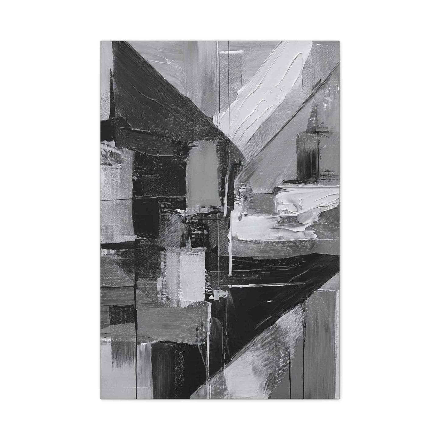 Black Abstract Painting Print Canvas 20x24,20x30,24x30, 24x32,24x36,30x40, 32x48,36x48,40x60 Pine-Wood Inner Frame ABS-18