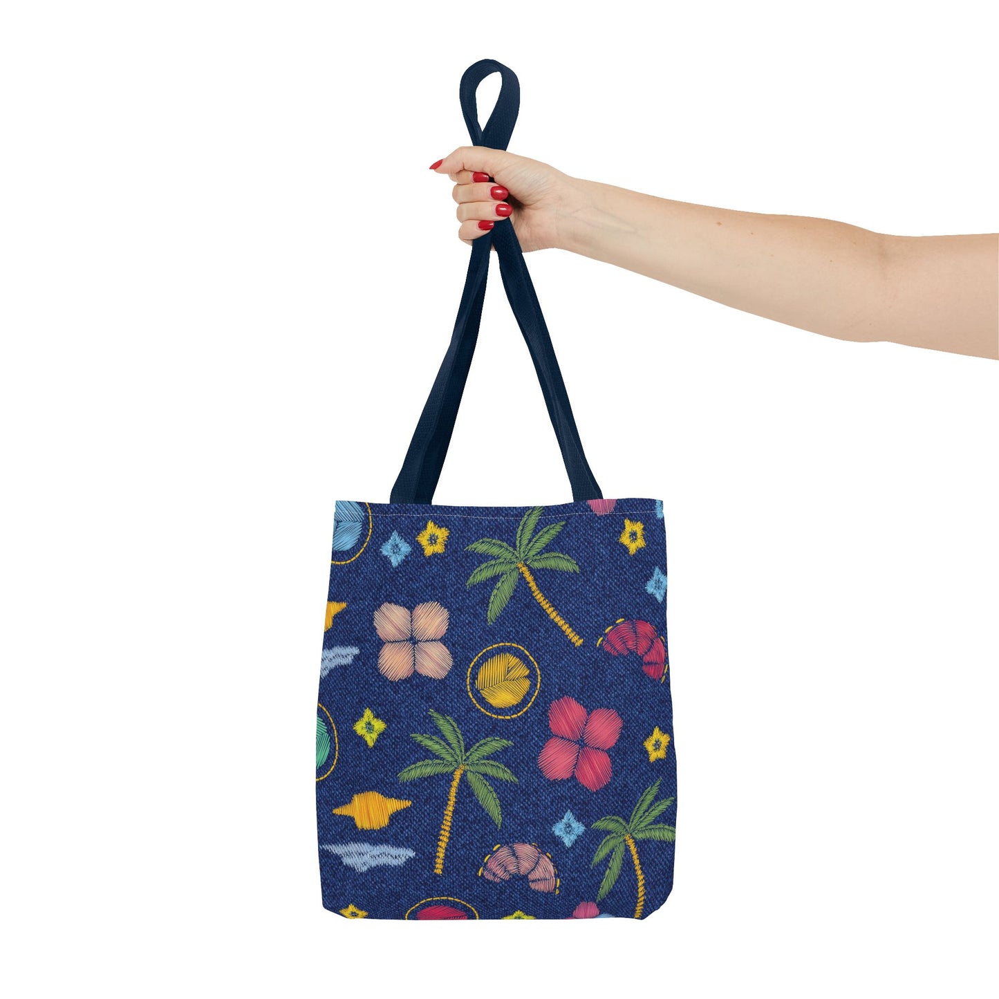 Denim Fabric Imitation Print Unisex Canvas Bag Poly Spun 3 Sizes Tote Bag 182-7