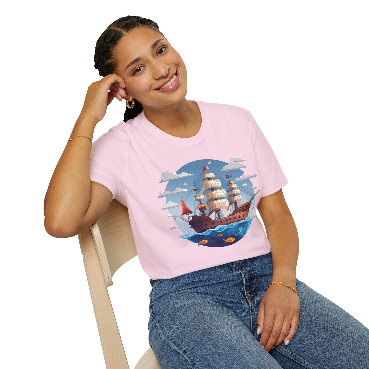 Ship T Shirts Frigate T Shirts Vessel Tee Shirt Unisex Softstyle Cotton Tee Gildan 64000