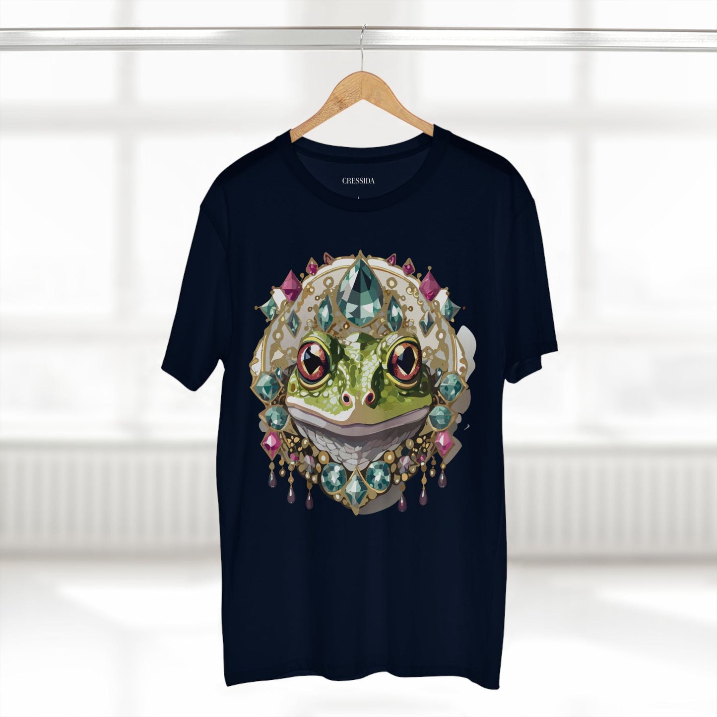 Frog Graphic Unisex 100 Cotton Tee With Unique Animal Golden Medallion Art Design 25