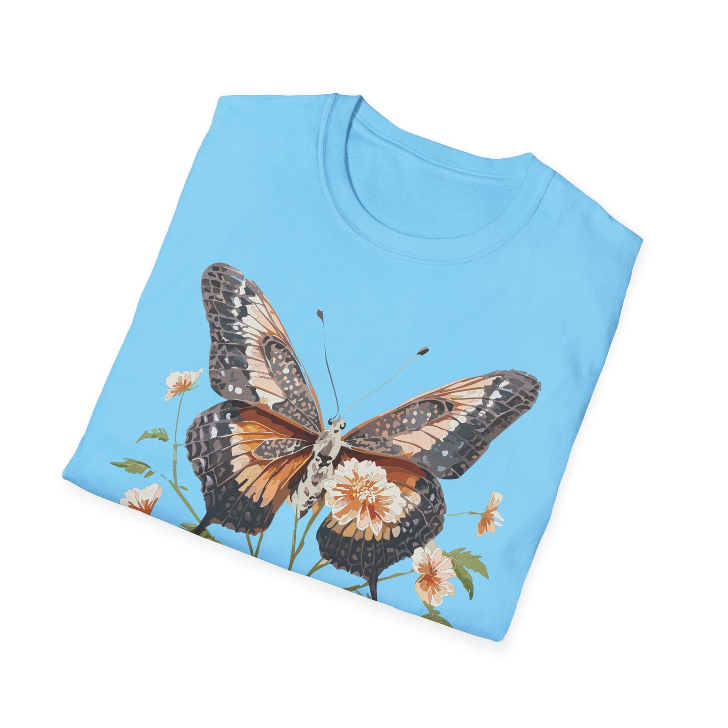 Butterfly T Shirt Unisex Softstyle Gildan 64000 Cotton Tee Monarch Print Comfort