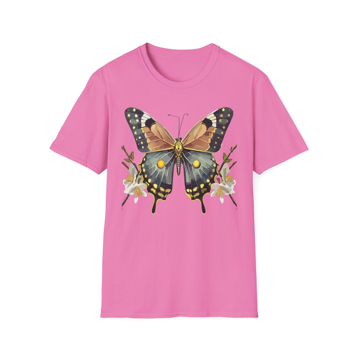 Butterfly Floral T‑Shirt — Vintage Monarch Graphic Tee Unisex 100 Cotton Gildan T-Shirt