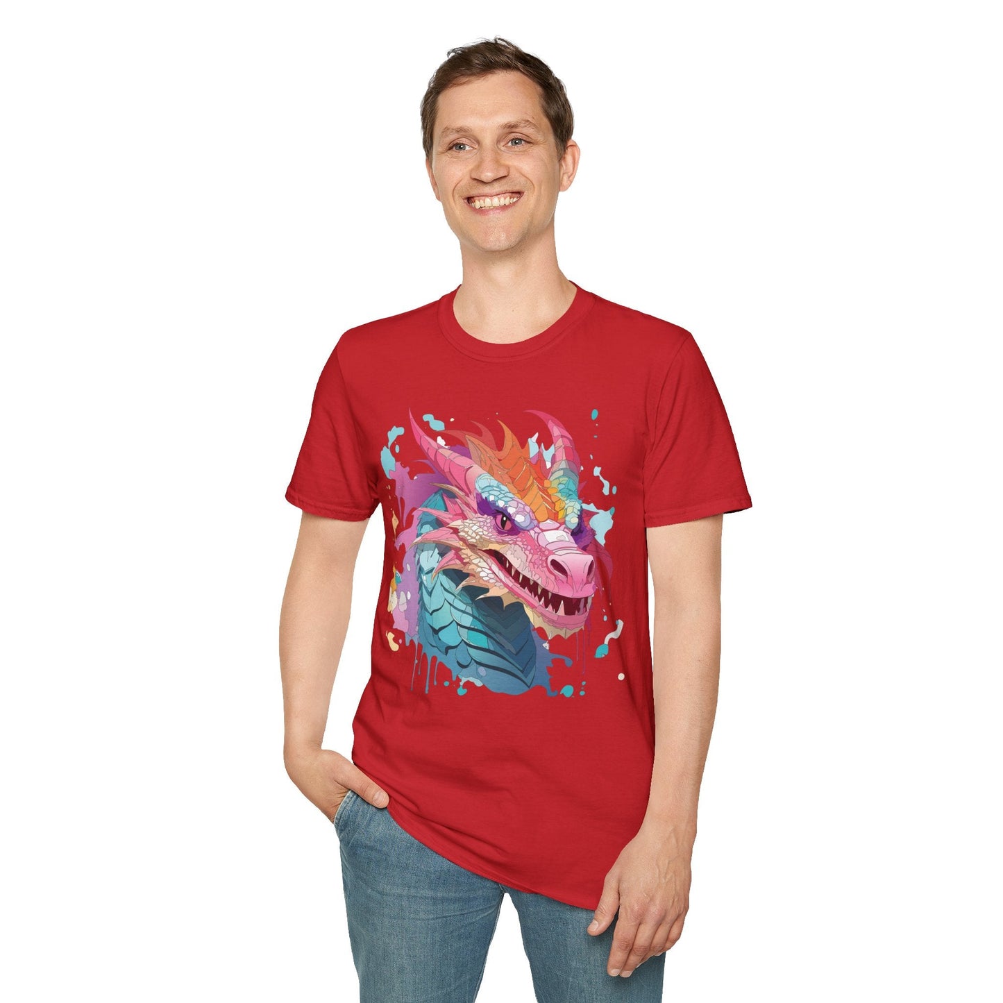 Dragon Graphic Unisex Cotton Softstyle Art Design Tee With Animals 27
