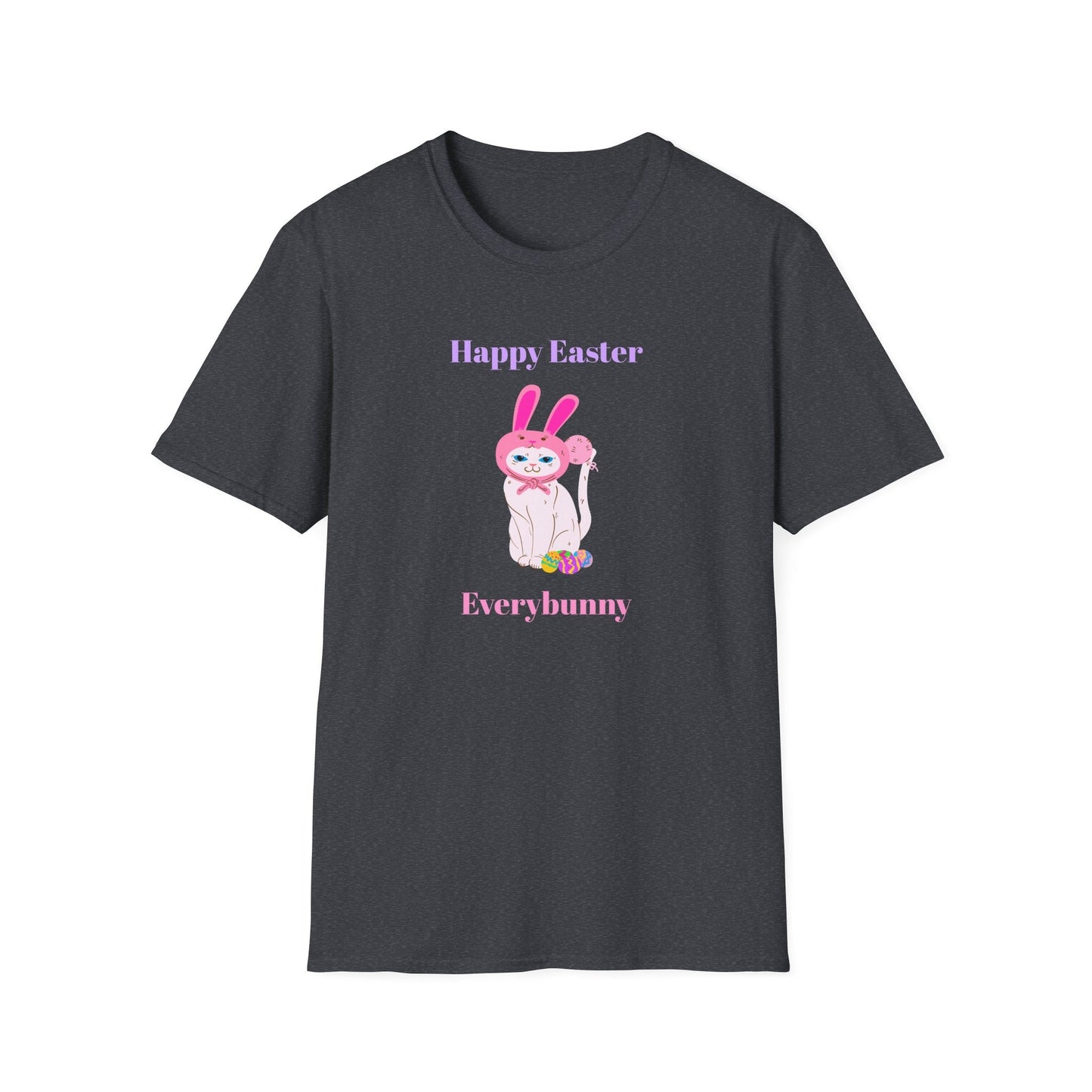 Unisex Easter Bunny T Shirt Softstyle 64000 Tee With Easter Design Print Gildan 100 Percent Ring Spun Cotton