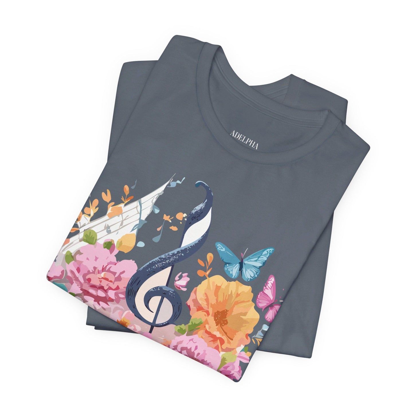 Music Graphic Unisex 100 Cotton Vintage Art with Musical Elements Tee 125