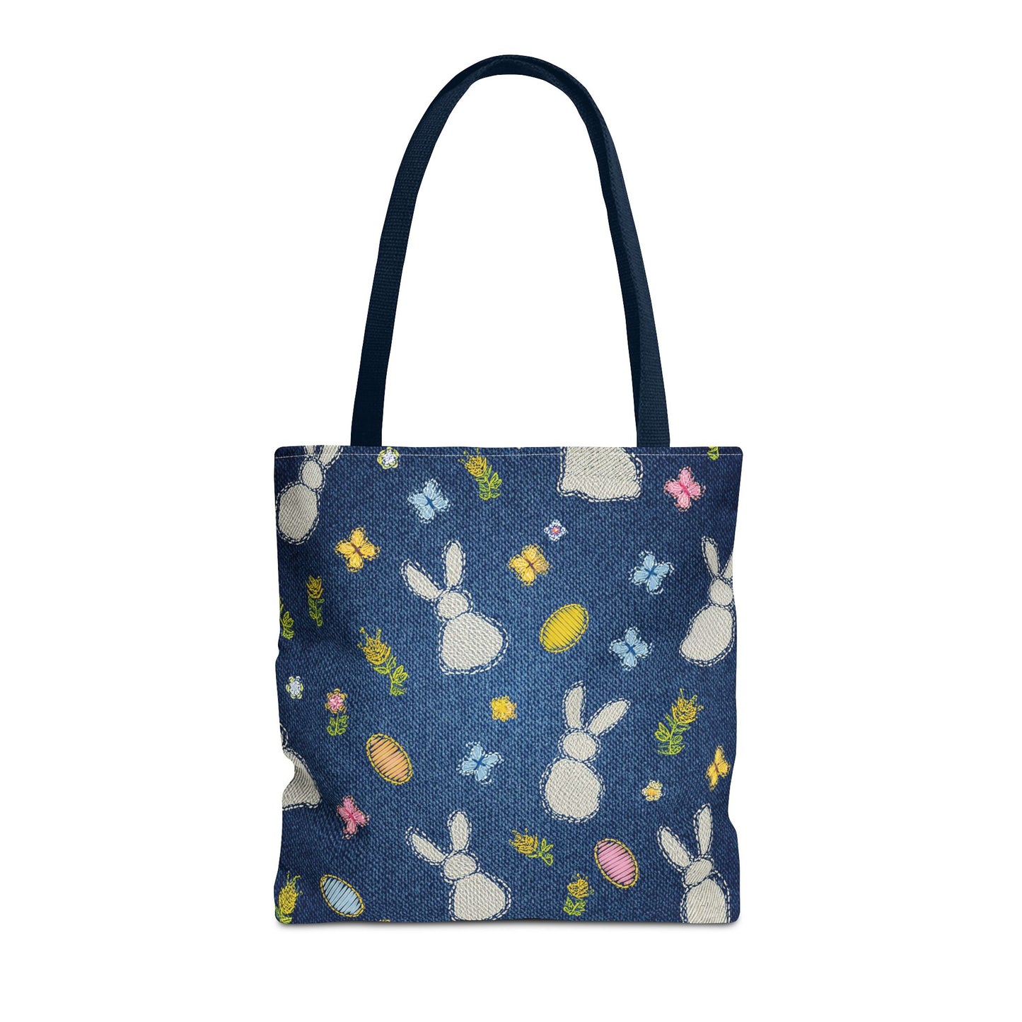 Easter Graphic Design Denim Fabric Imitation Print Unisex Canvas Bag Poly Spun 3 Sizes Tote Bag 204-2