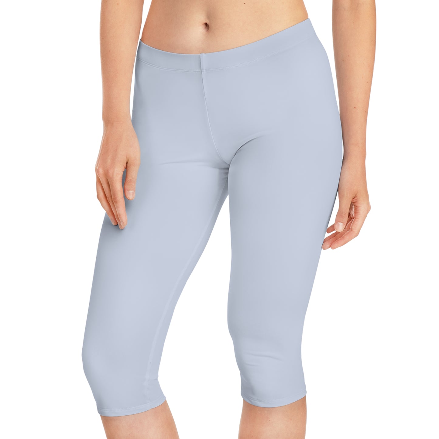 Blue Color Capri Leggings, Blue Capri Leggings 8