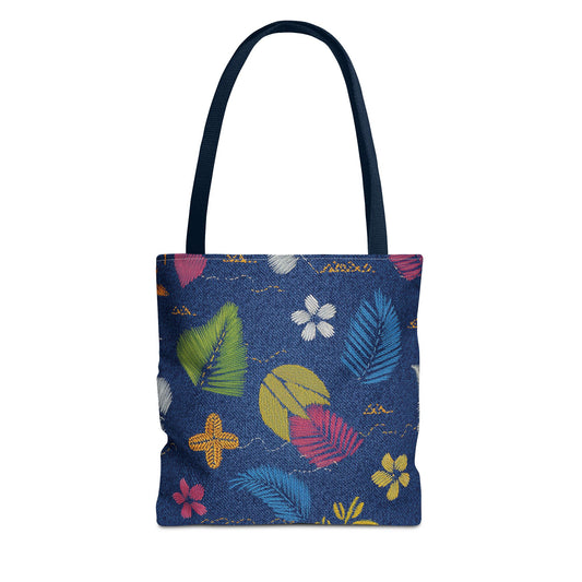 Denim Fabric Imitation Print Unisex Canvas Bag Poly Spun 3 Sizes Tote Bag 182-10