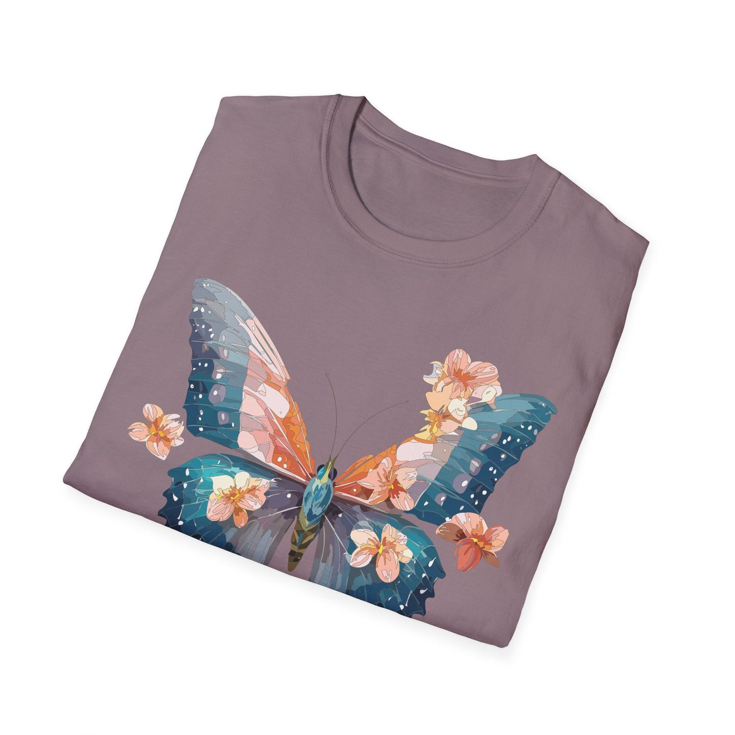 Butterfly Shirt Unisex T Shirt Monarch Print Gildan Softstyle 64000 Ring Spun Cotton Tee