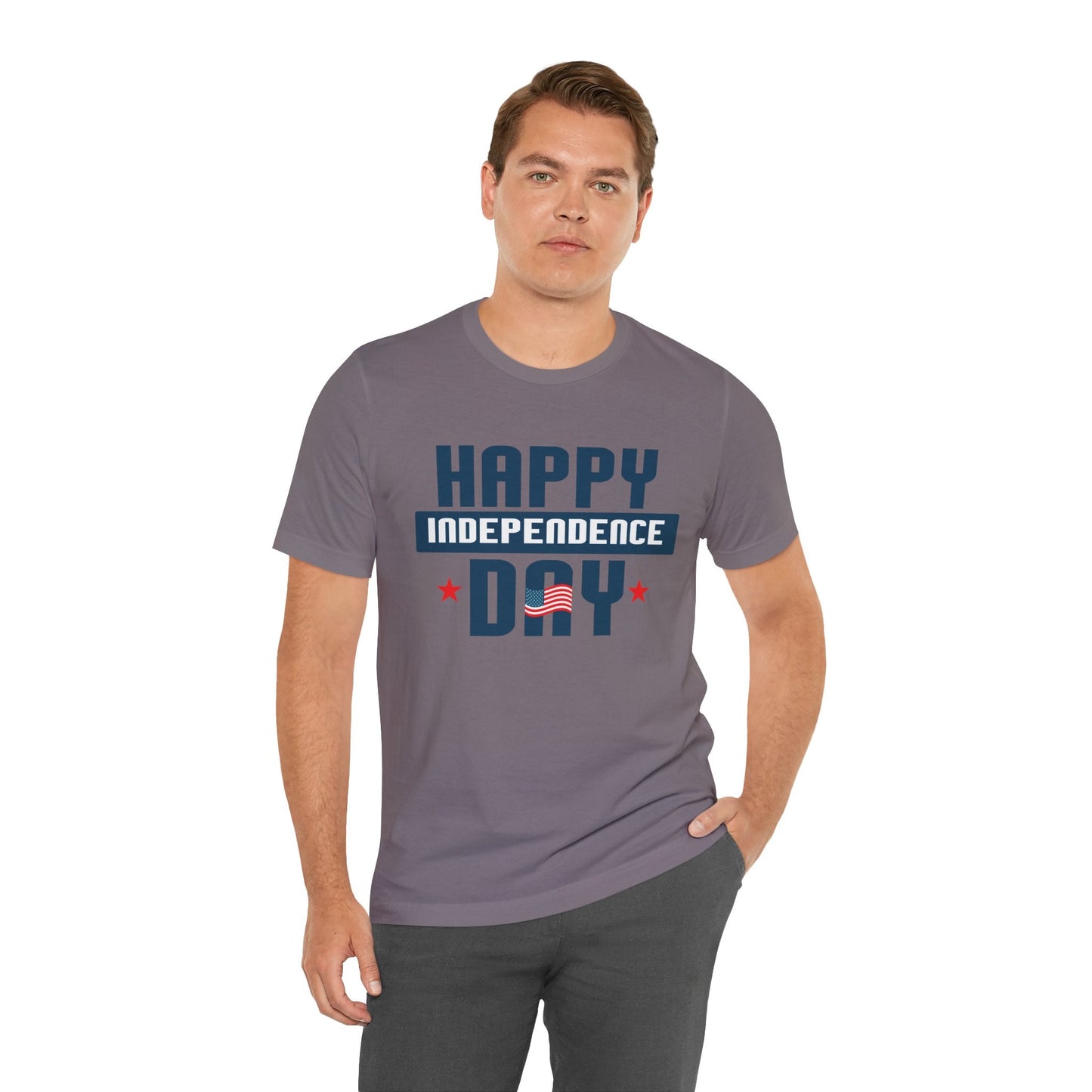 Happy Independence Day Graphic Unisex Cotton T-Shirt 017