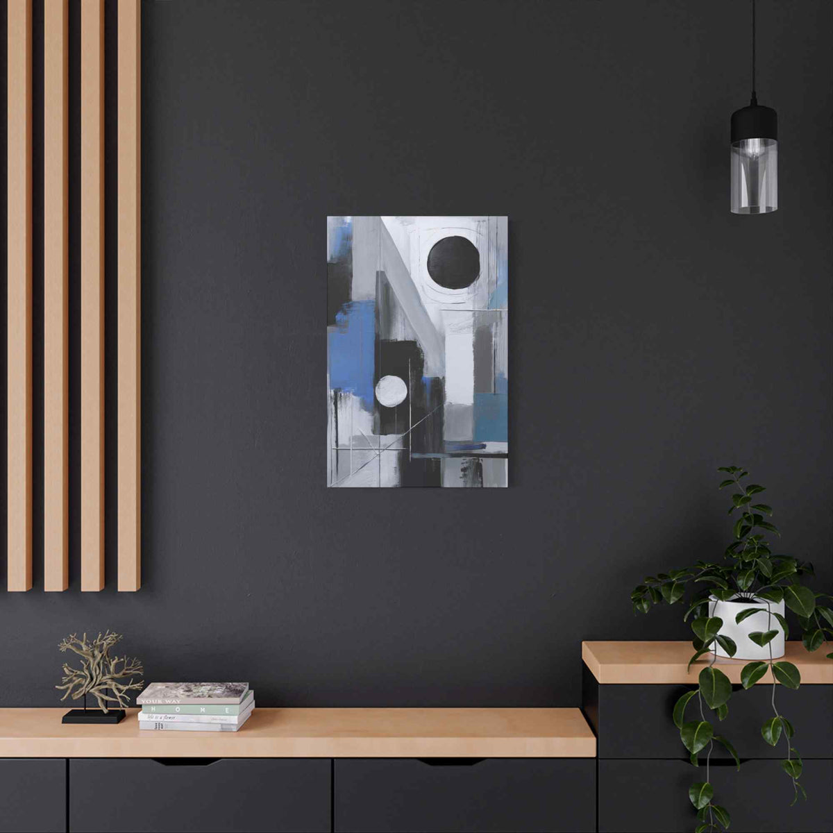 Blue Abstract Painting Print Canvas 20x24,20x30,24x30, 24x32,24x36,30x40, 32x48,36x48,40x60 Pine-Wood Inner Frame ABS-27