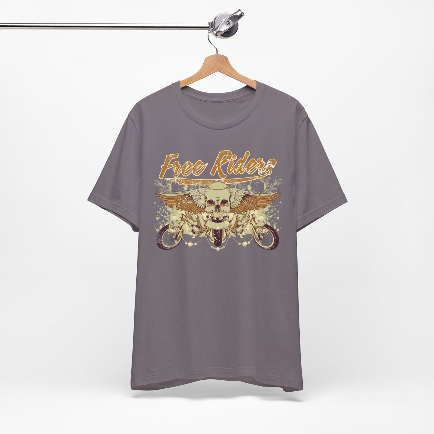 Free Riders Skull Motorcycle Tee Biker Graphic Art Design T-Shirt A-1
