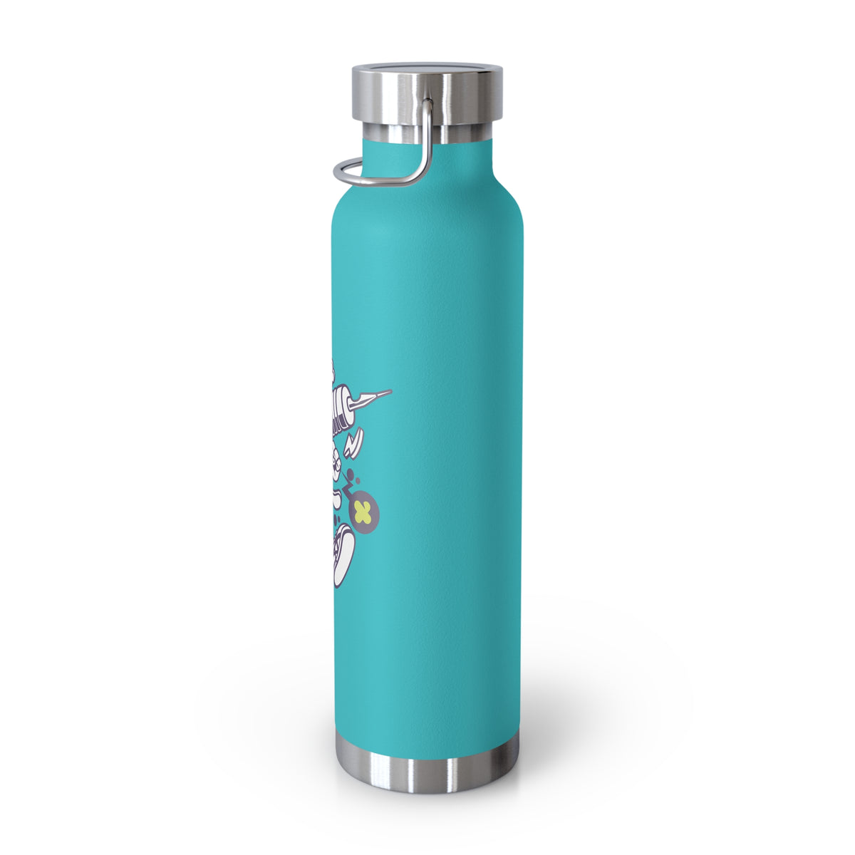 22oz Copper Insulated Water Bottle with Cartoon Design - CV36