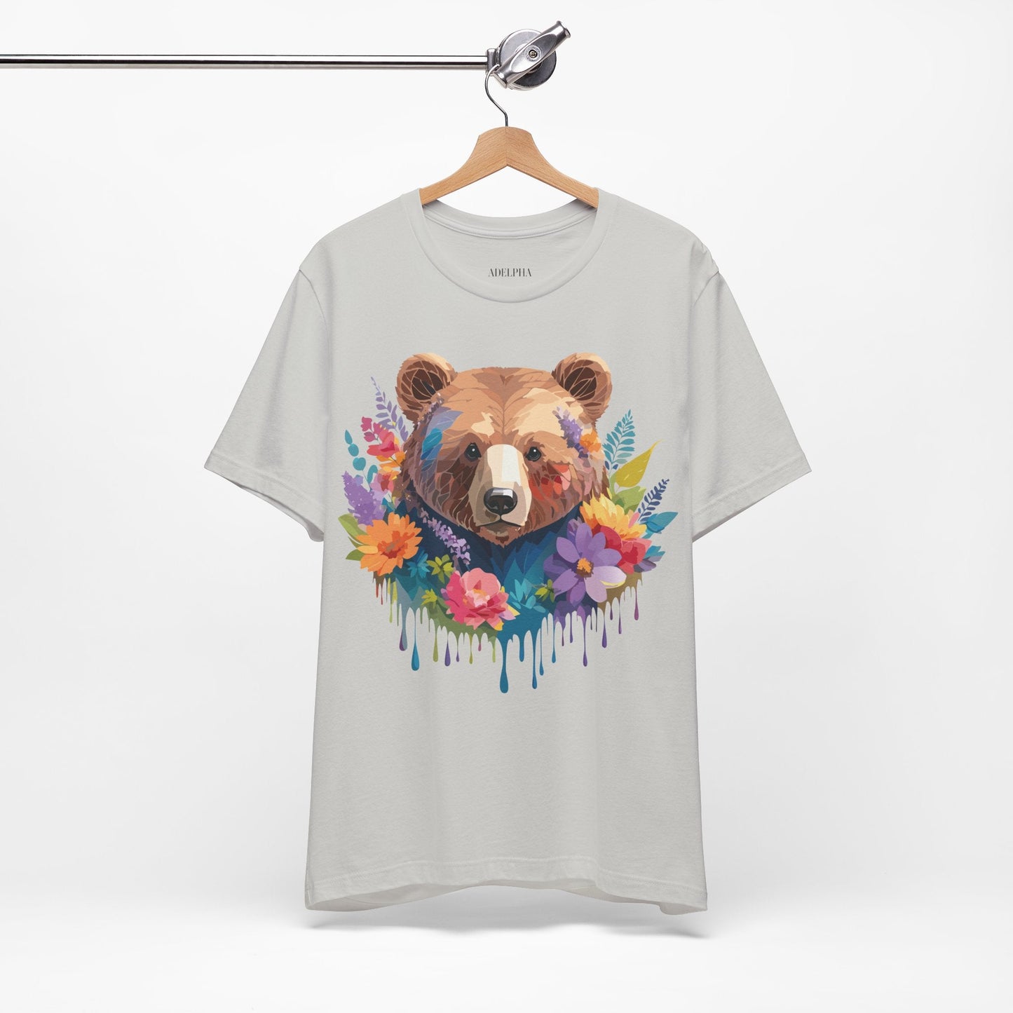 Bear Graphic Unisex 100 Cotton Short Sleeve Art Design Vintage T-Shirt 3